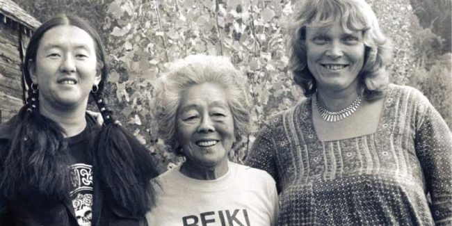 Phyllis-Takata-Wanja Photo of Phyllis Furumoto, Hawayo Takata, and Wanja Twan in British Columbia