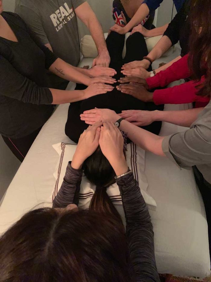 Students of the NYC Reiki Center participating in a Monday night Reiki Circle