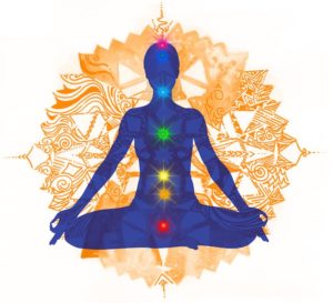 Position of the Lotus and colored chakras