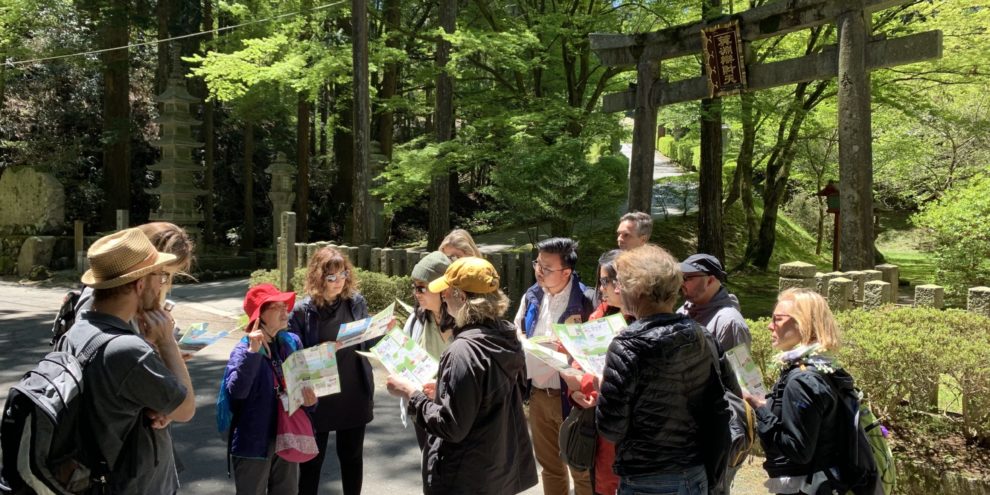 IMG_1986 Photo of out tour group on Mount Hiei being led by our tour guide Yoshie Hara