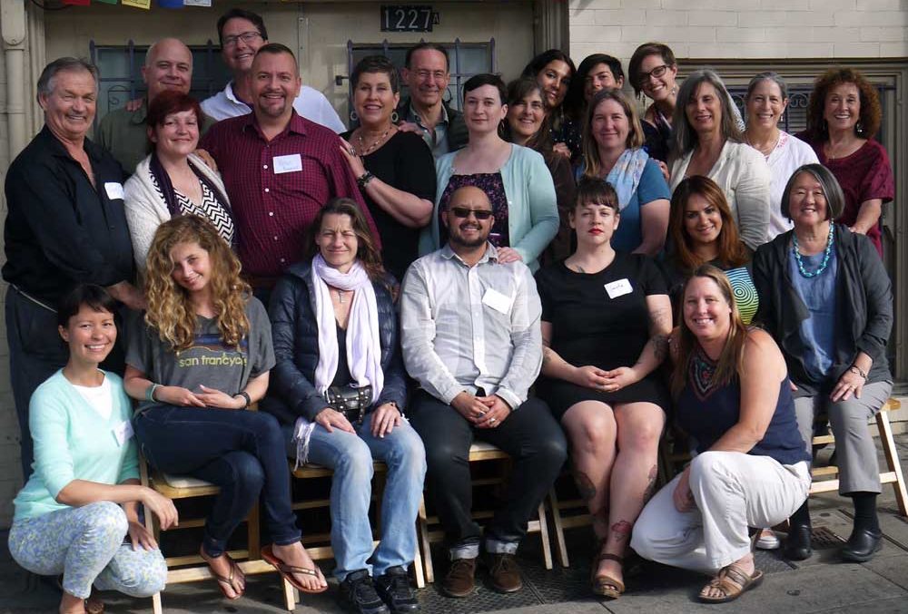 Brian Brunius, Christopher Tellez, and Reiki Students with Grandmaster Phyllis Lei Furumoto in San Francisco, 2015