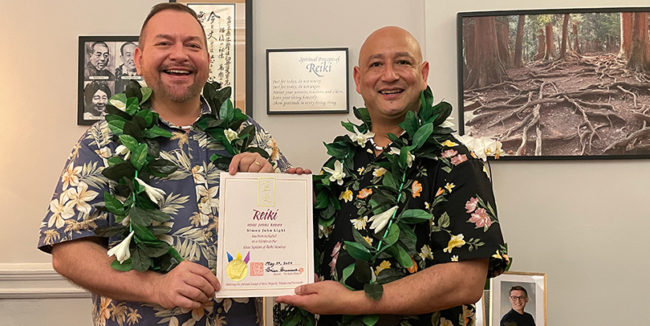 Reiki master initiation and awarding of certificates to Simon John Light, New York City, May 22, 2022