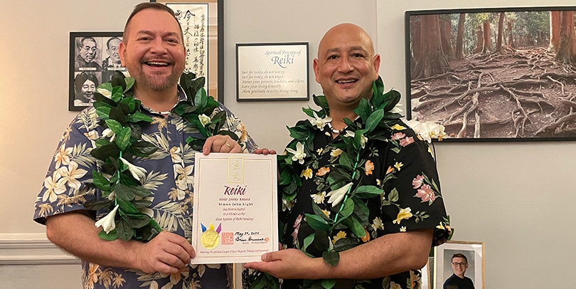 Reiki master initiation and awarding of certificates to Simon John Light, New York City, May 22, 2022