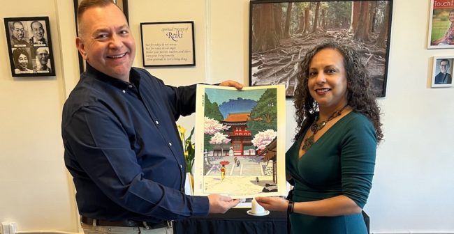 Photo of newly-initiated Reiki master, Sonia Elena Ramos, on November 18, 2023.