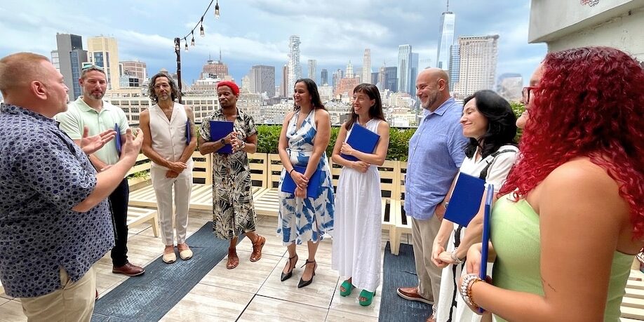 Group 2024 Certified Reiki Practitioner graduates of NYC Reiki Center with their teacher Brian Brunius