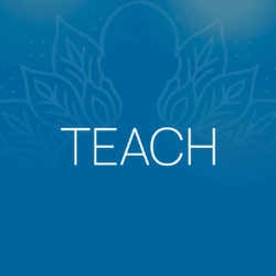 Graphic reading "TEACH" at the NYC Reiki Center with Brian Brunius