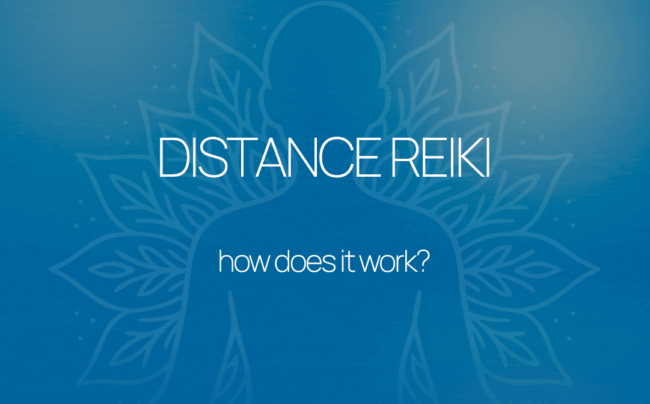Distance Reiki Graphic reading "Distance Reiki, how does it work?" at the NYC Reiki Center with Brian Brunius