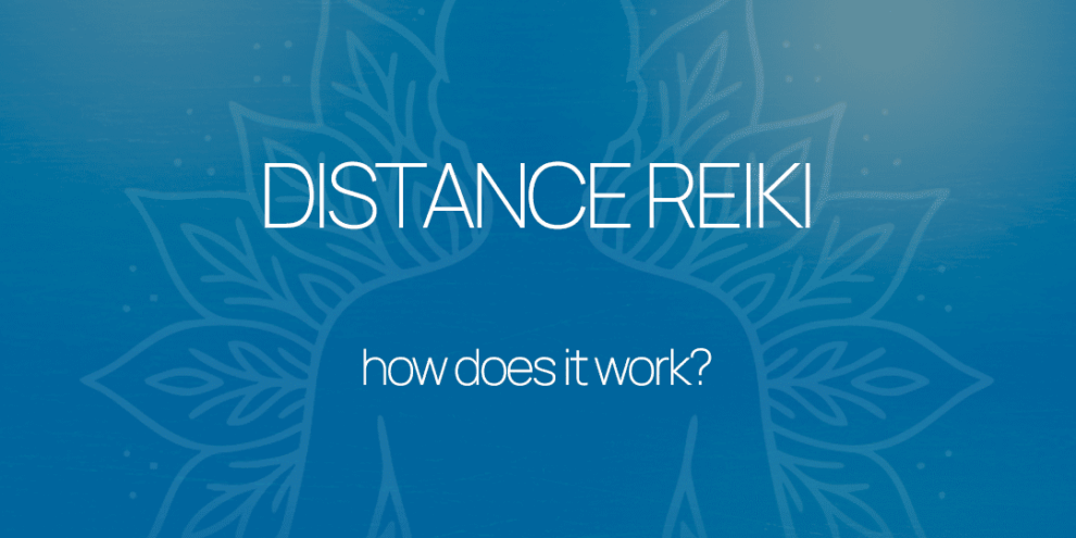 Distance Reiki Graphic reading "Distance Reiki, how does it work?" at the NYC Reiki Center with Brian Brunius