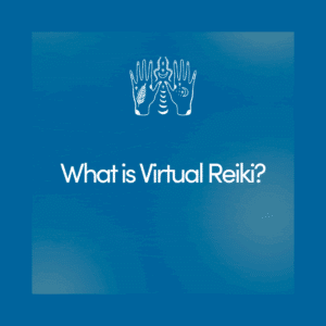 Graphic reading "What is Virtual Reiki?" on NYC Reiki Center with Brian Brunius