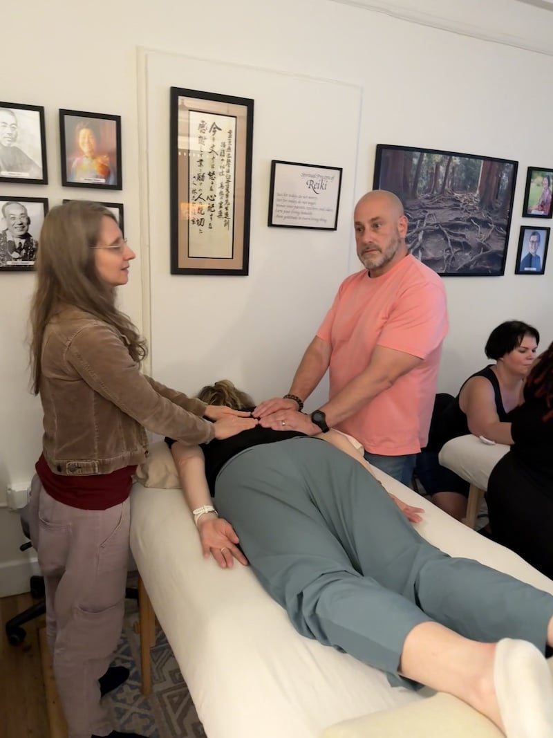 Students of the NYC Reiki Center participating in a Monday night Reiki Circle.