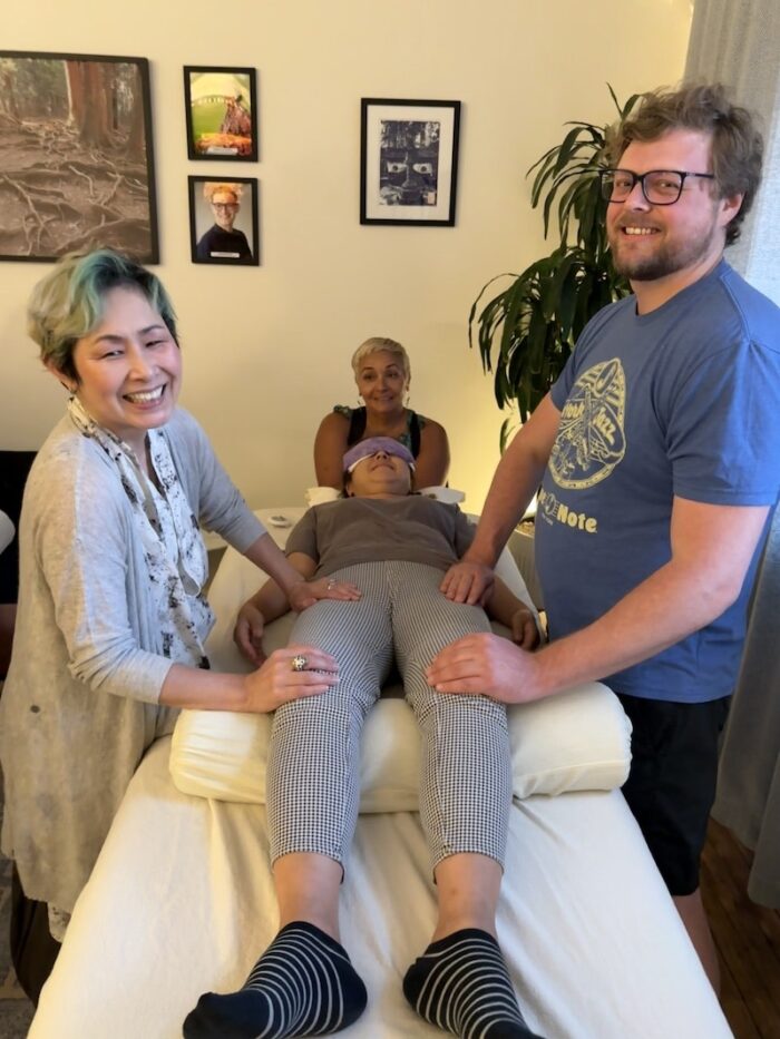 Students of the NYC Reiki Center participating in a Monday night Reiki Circle.