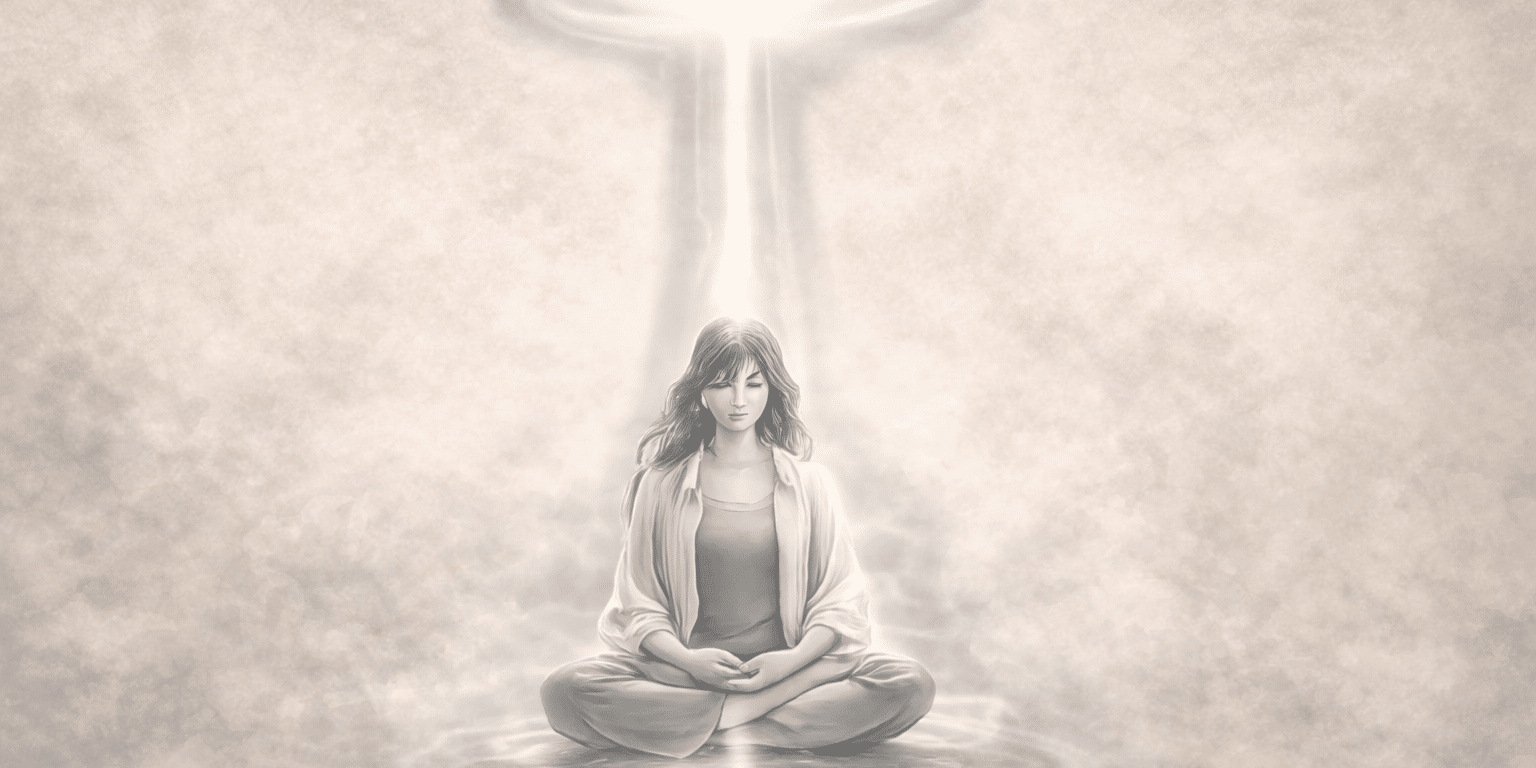 Illustration from the Book cover: Mastering the Reiki Meditation by Brian Brunius and the Koshin Reiki Association