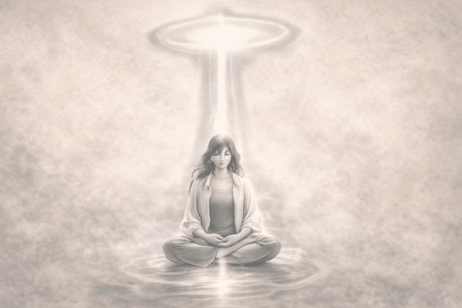 Illustration from the Book cover: Mastering the Reiki Meditation by Brian Brunius and the Koshin Reiki Association