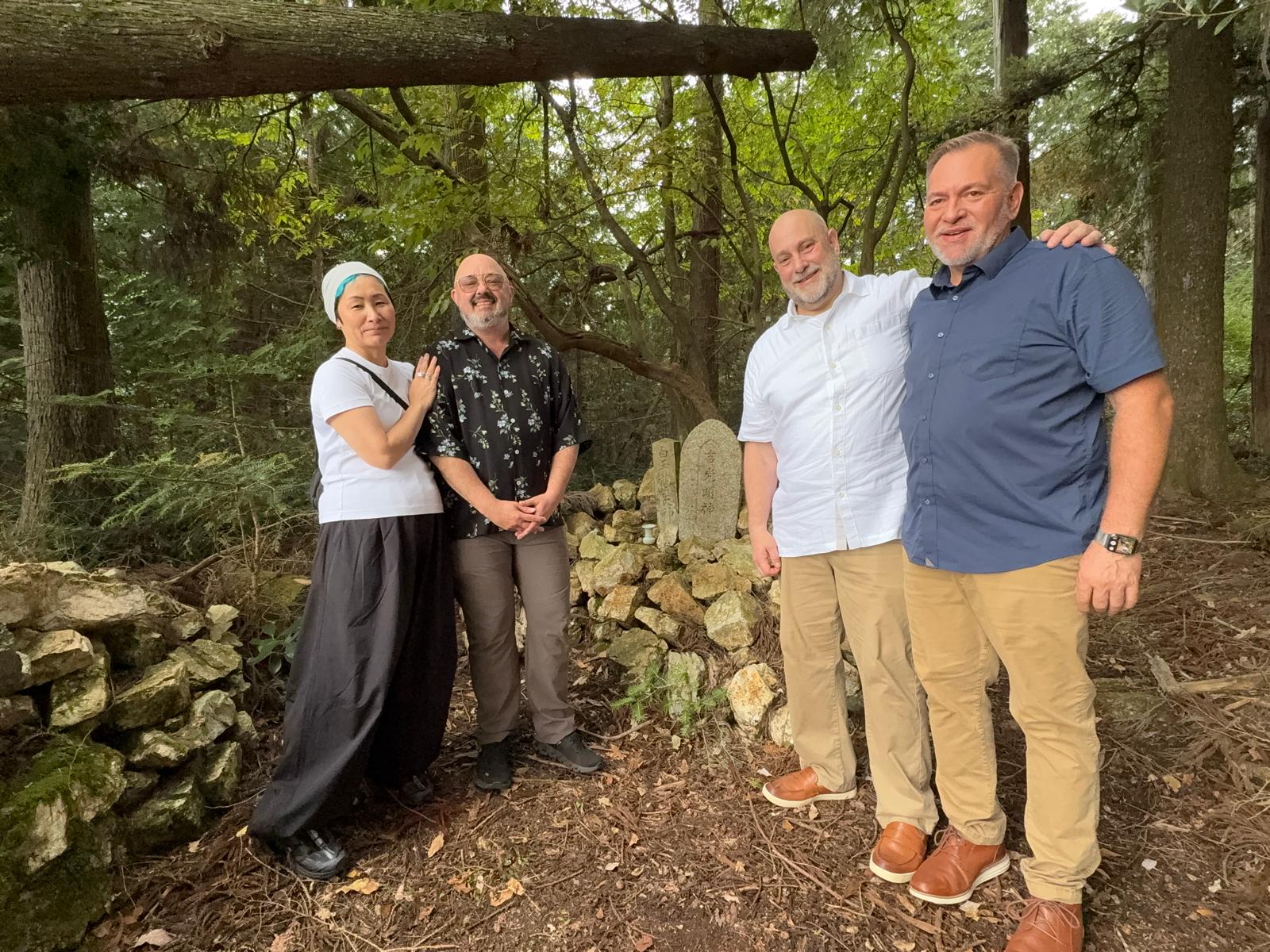 Mark Straubel, Brian Brunius, Yachi Gault, and Christopher Tellez together on Mount Kurama